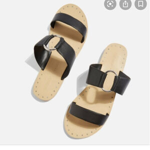 Topshop Black Hooray Ring Slide Sandal Size 40 / 9.5